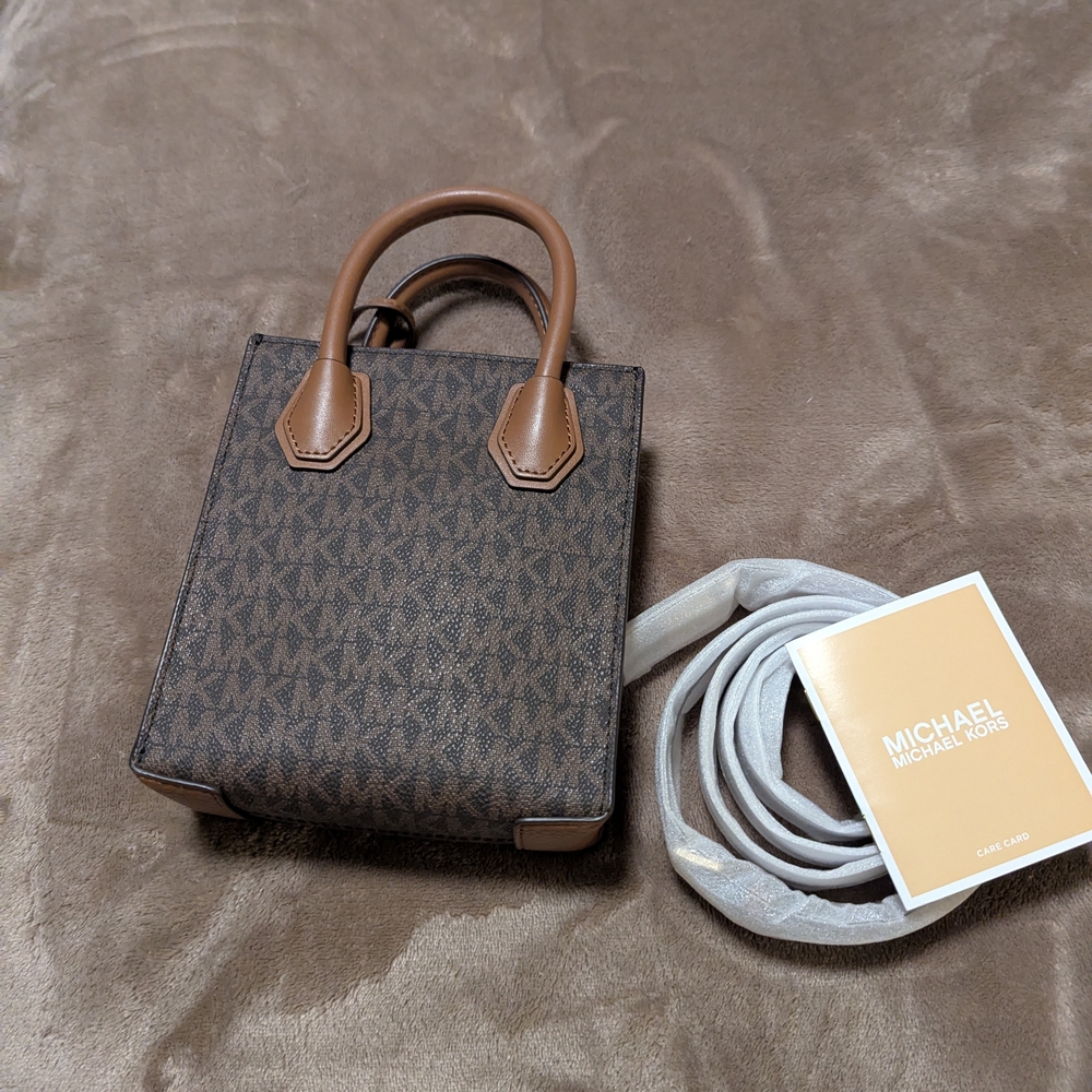 Michael Kors Brown and Tan Monogram Handbag - Picture 2 of 3
